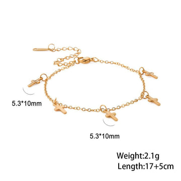 Boho Stainless Steel Christian Cross Charm Bracelets for Women - Religious Jewellery  - The Jewellery Supermarket